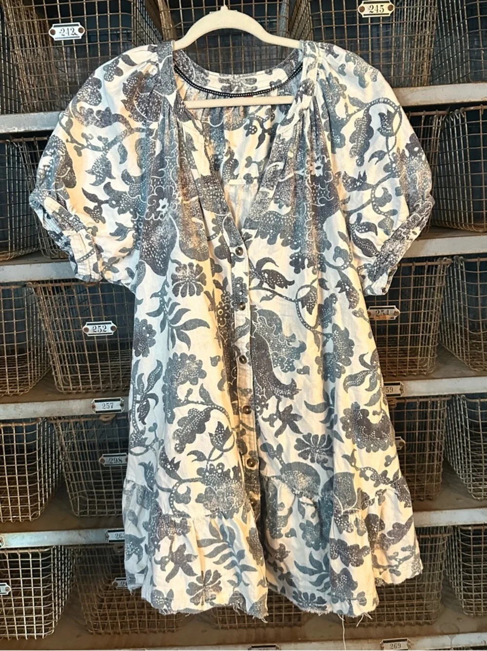 Anthropologie Pilcro Linen Blend Button-Front Mini Dress Size 1X 38483